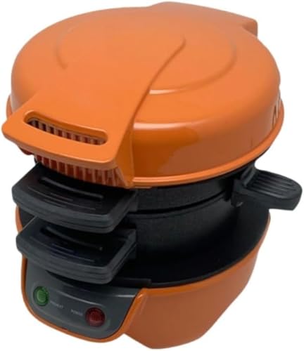 CHIANART ハンバーガーメーカー/サンドイッチメーカー/パイメーカー/DIY ミートプレス/3-in-1 朝食メーカー/オムレツトースター/効率的なスマートハンバーガーメーカー/おいしい料理を素早く作る (オレンジ)